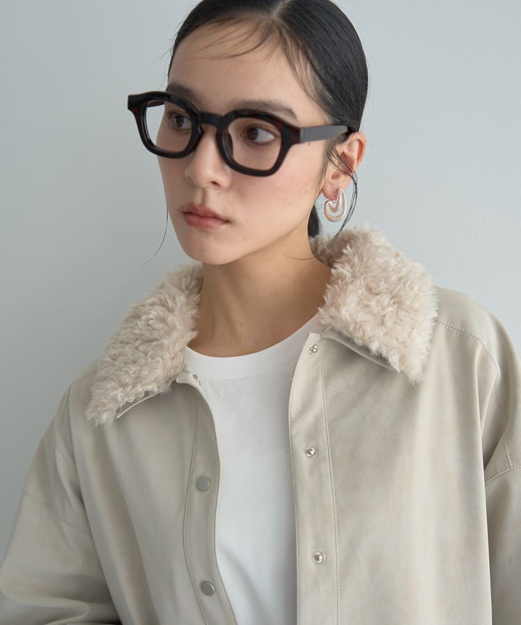 Editt by YECCA VECCA「レザーライクシャツジャケット」|テーラードジャケット|