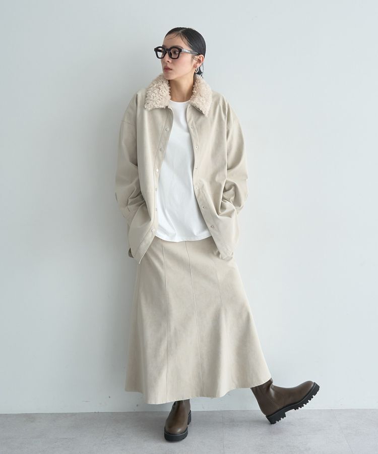 Editt by YECCA VECCA「レザーライクシャツジャケット」|テーラードジャケット|