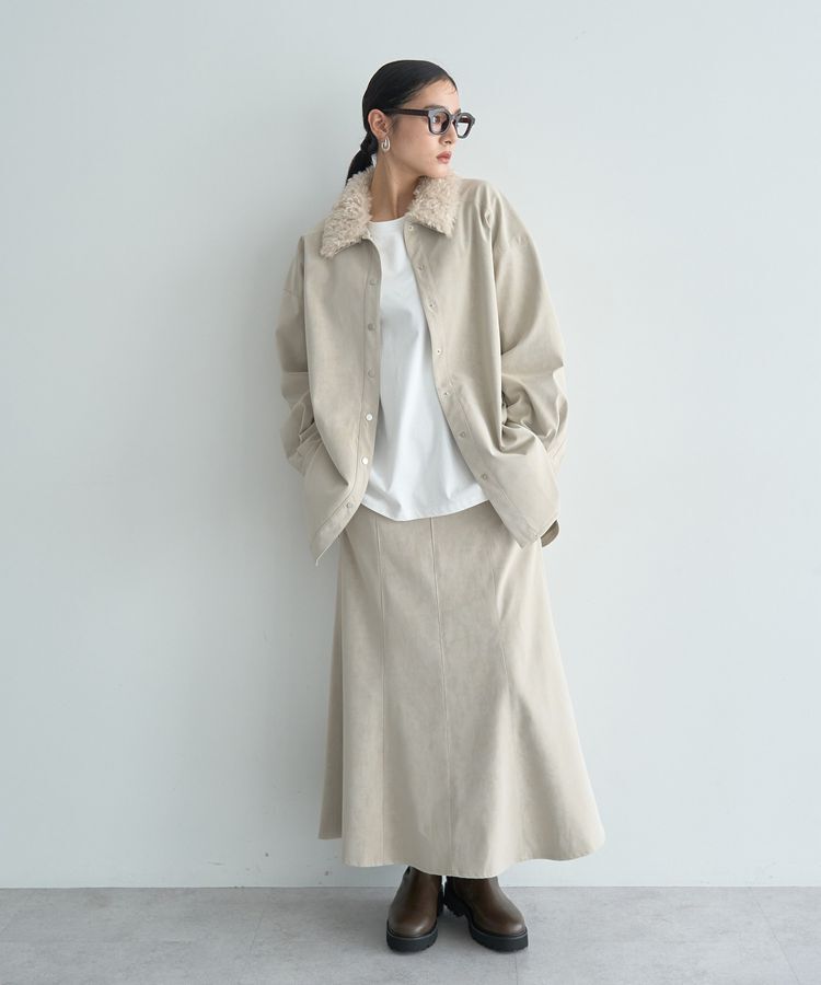 Editt by YECCA VECCA「レザーライクシャツジャケット」|テーラードジャケット|