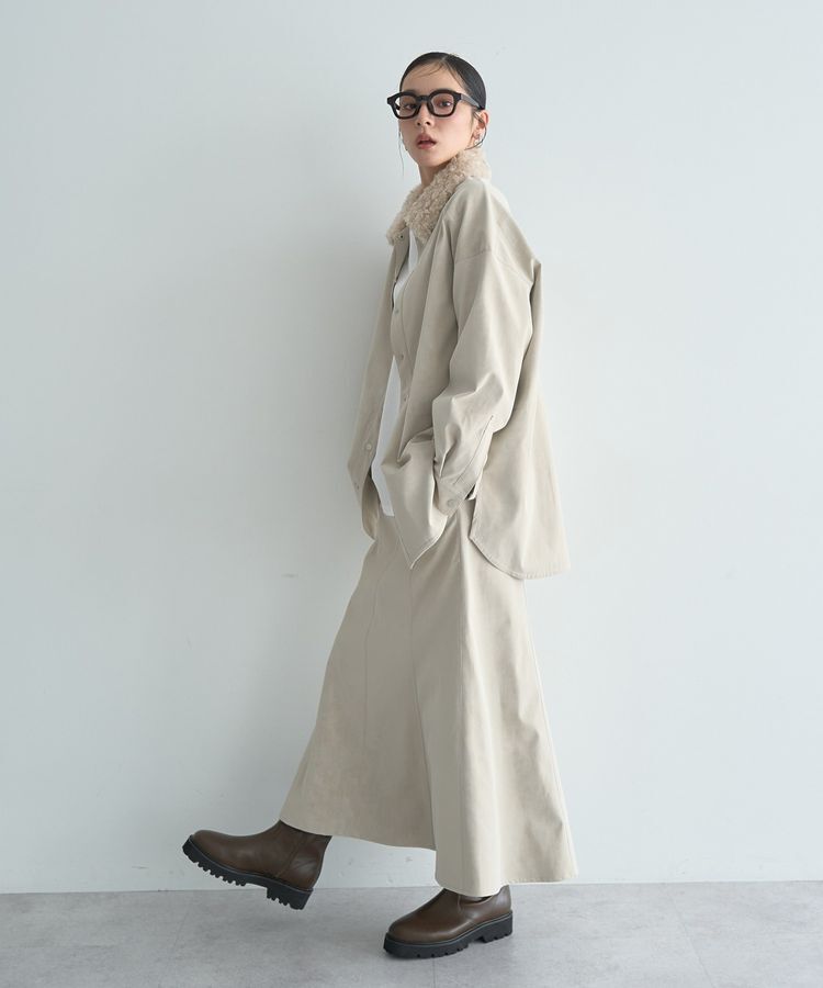 Editt by YECCA VECCA「レザーライクシャツジャケット」|テーラードジャケット|