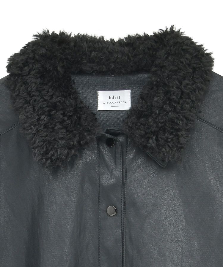 Editt by YECCA VECCA「レザーライクシャツジャケット」|テーラードジャケット|