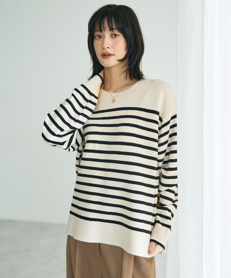 YECCA VECCA「釦デザイン配色ニット」|ニット・セーター|