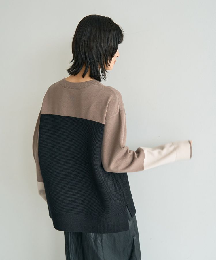 YECCA VECCA「釦デザイン配色ニット」|ニット・セーター|