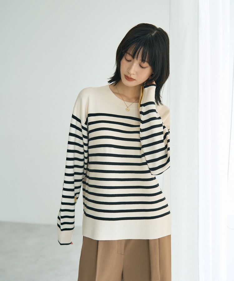 YECCA VECCA「釦デザイン配色ニット」|ニット・セーター|