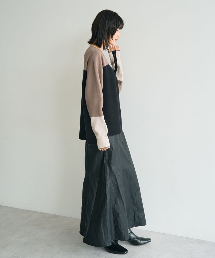 YECCA VECCA「釦デザイン配色ニット」|ニット・セーター|