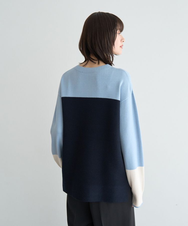 YECCA VECCA「釦デザイン配色ニット」|ニット・セーター|