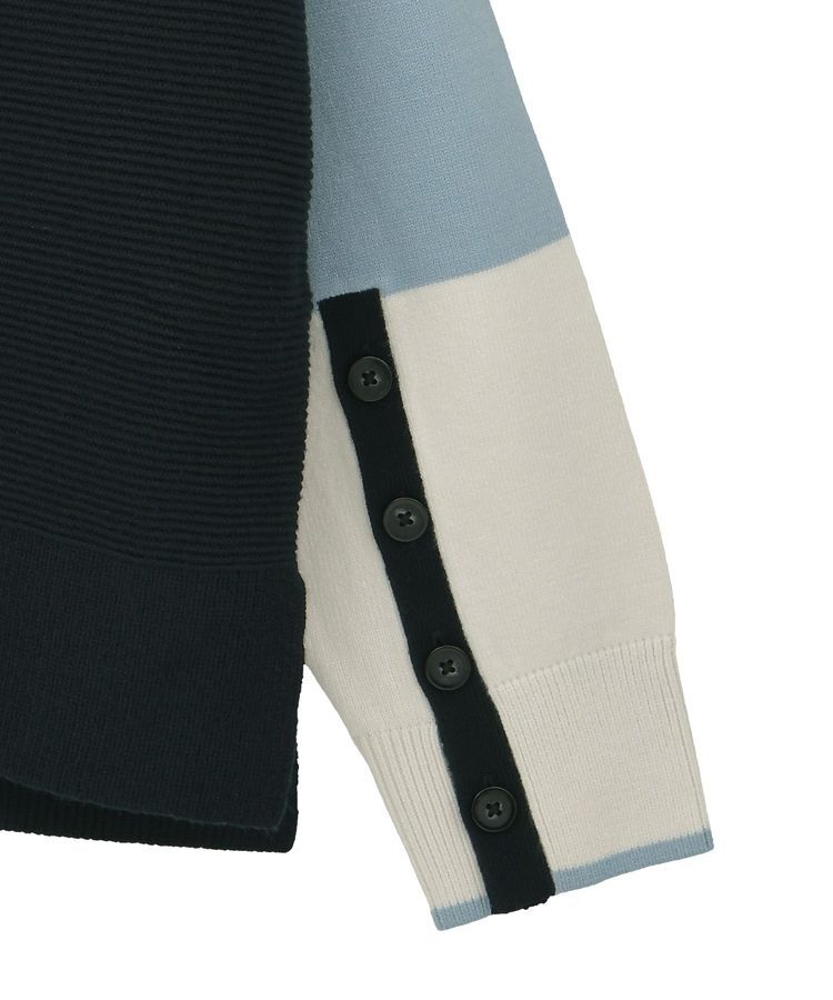 YECCA VECCA「釦デザイン配色ニット」|ニット・セーター|