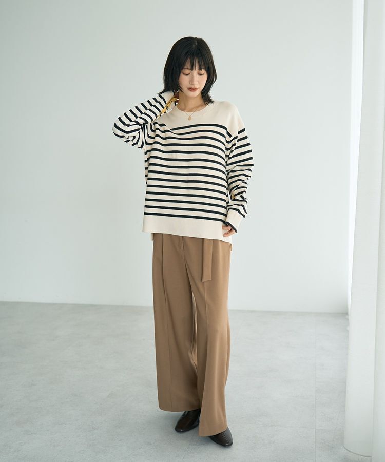 YECCA VECCA「釦デザイン配色ニット」|ニット・セーター|