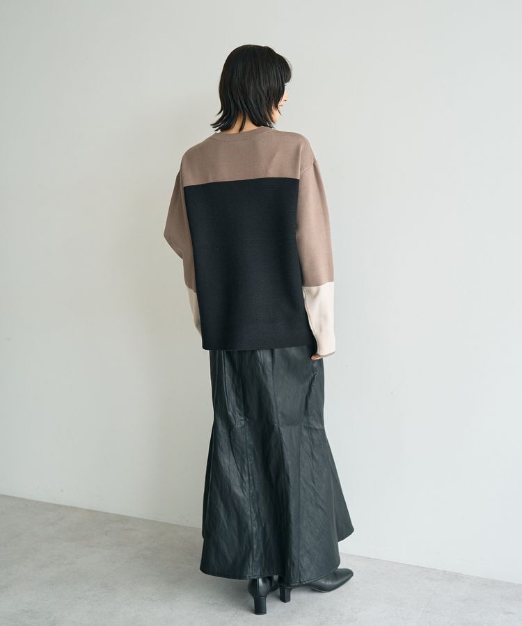 YECCA VECCA「釦デザイン配色ニット」|ニット・セーター|