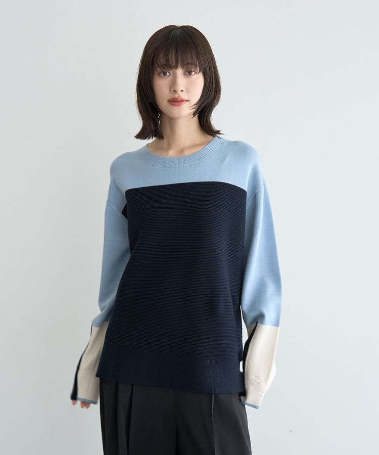 YECCA VECCA「釦デザイン配色ニット」|ニット・セーター|