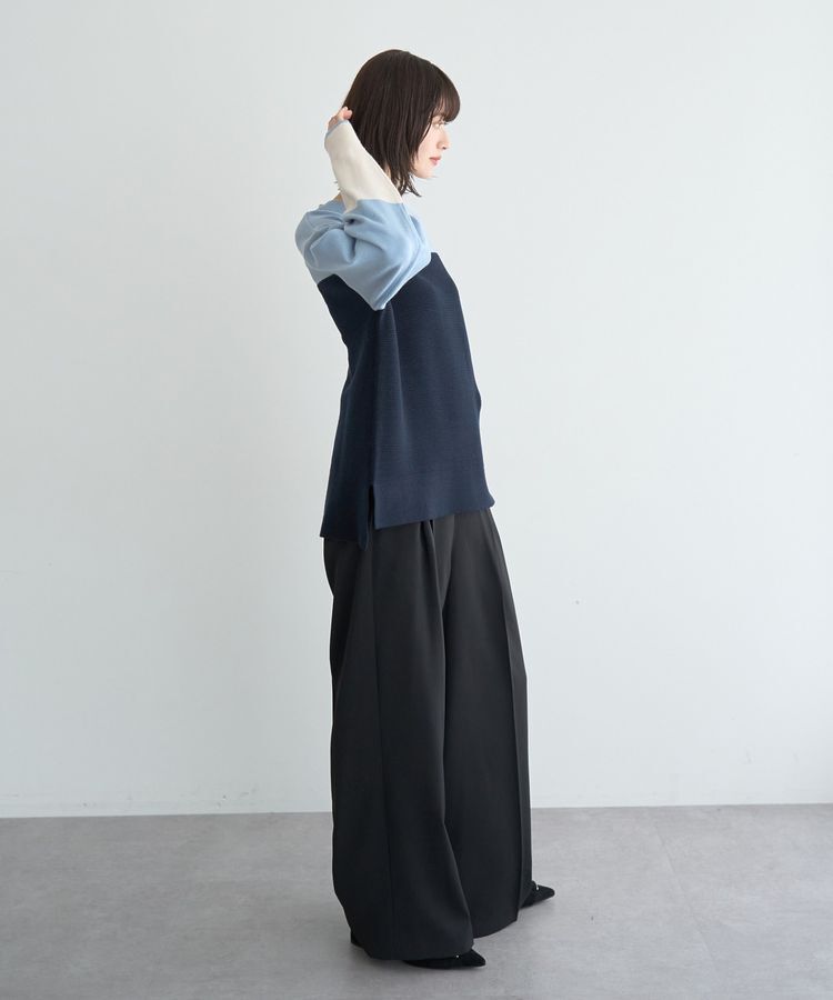 YECCA VECCA「釦デザイン配色ニット」|ニット・セーター|