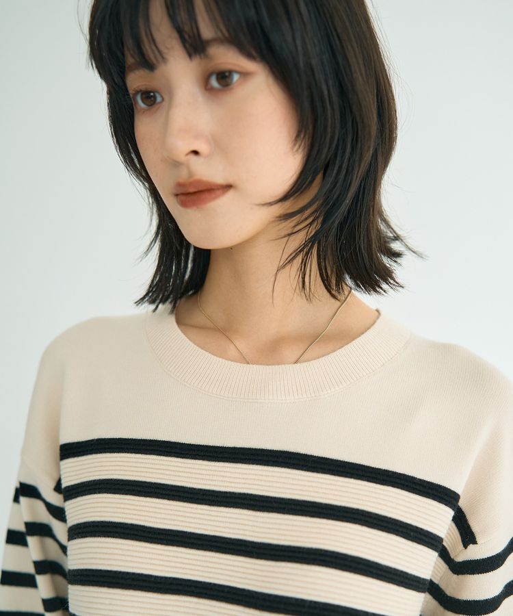 YECCA VECCA「釦デザイン配色ニット」|ニット・セーター|