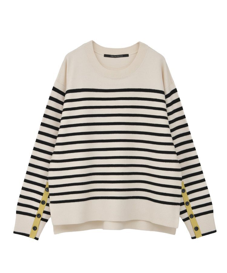 YECCA VECCA「釦デザイン配色ニット」|ニット・セーター|