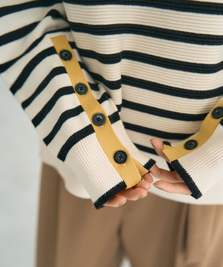 YECCA VECCA「釦デザイン配色ニット」|ニット・セーター|
