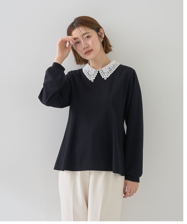 YECCA VECCA「2wayレース襟ブラウス」|シャツ・ブラウス|