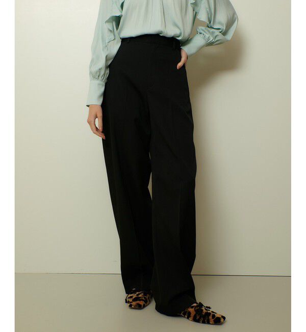 allureville「ドライウールカーブライントラウザー」|チノ|ブラック