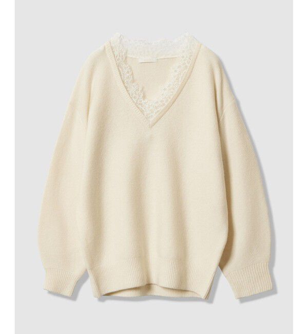 allureville「レースドッキングプルオーバー」|ニット・セーター|