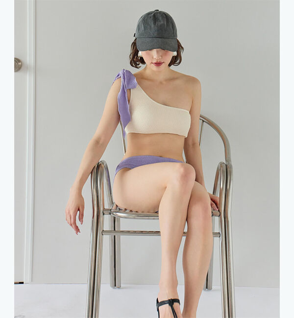 SEA DRESS「uneuneワンショルダーリボンビキニ/水着」|ビキニ|