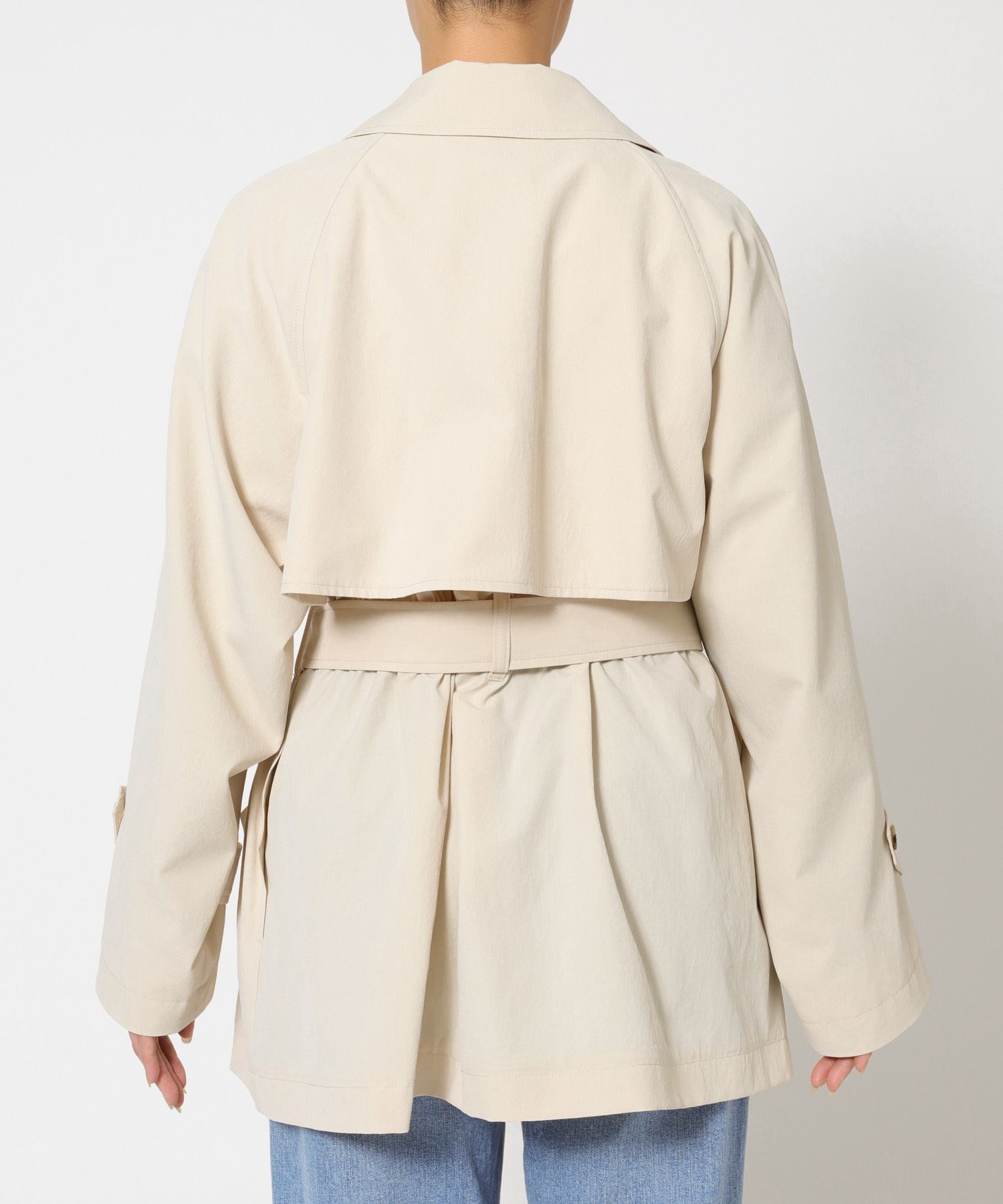 BABYLONE「【多機能素材】タイプライターショートトレンチ」|トレンチコート|