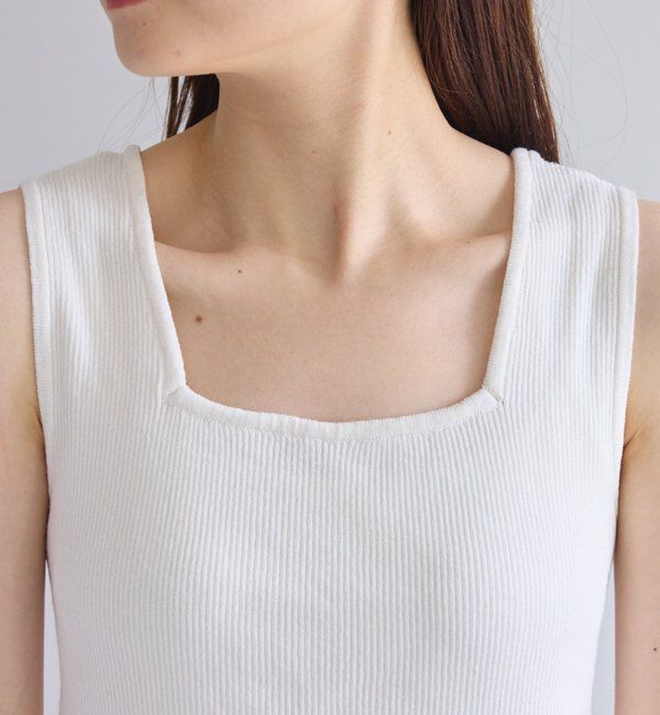  「【リバイバル/Du noir】リネンタッチスクエアタンク」|タンクトップ|