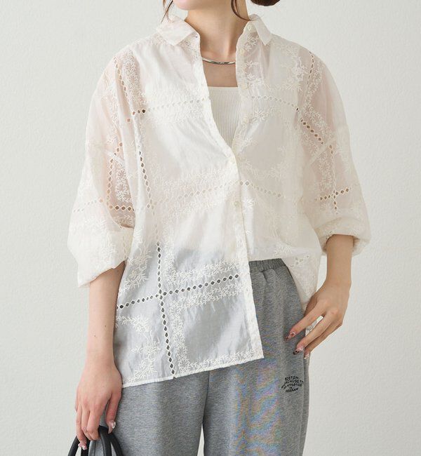  「パッチワーク刺繍レースブラウス」|シャツ・ブラウス|