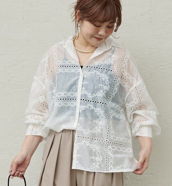  「パッチワーク刺繍レースブラウス」|シャツ・ブラウス|