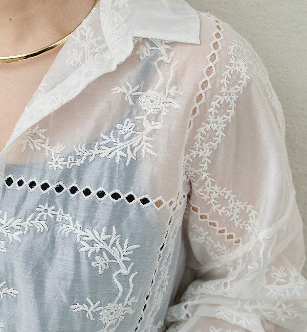  「パッチワーク刺繍レースブラウス」|シャツ・ブラウス|