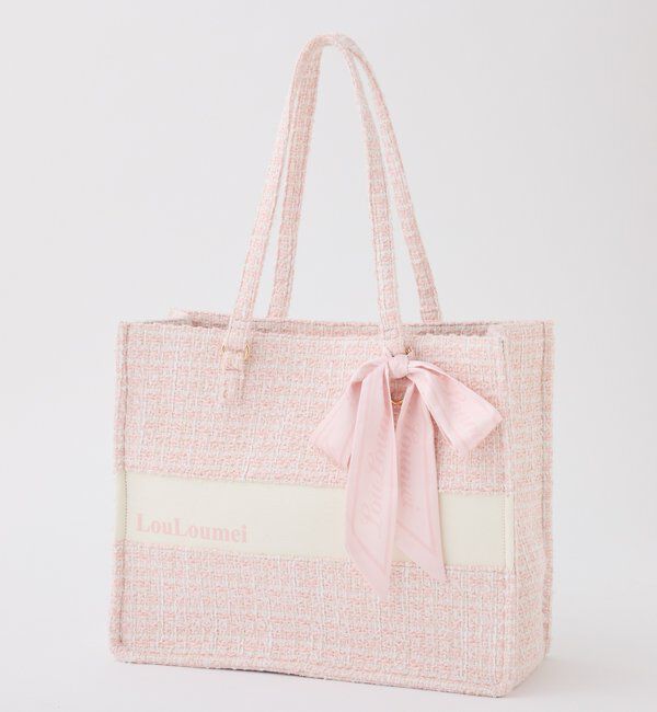  「【LouLoumei】スカーフ付きツイードキャリーオントート／自立可能／推し活」|ショルダー・メッセンジャー|