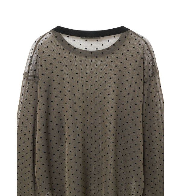 mizuiro ind「mizuiro ind メッシュドットクルーネックプルオーバー」|Tシャツ・カットソー|
