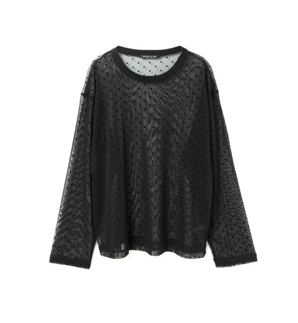 mizuiro ind「mizuiro ind メッシュドットクルーネックプルオーバー」|Tシャツ・カットソー|