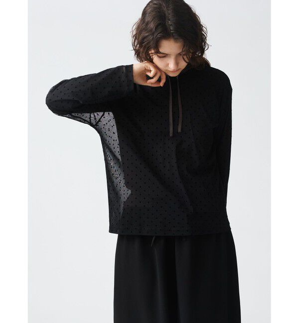 mizuiro ind「mizuiro ind メッシュドットクルーネックプルオーバー」|Tシャツ・カットソー|