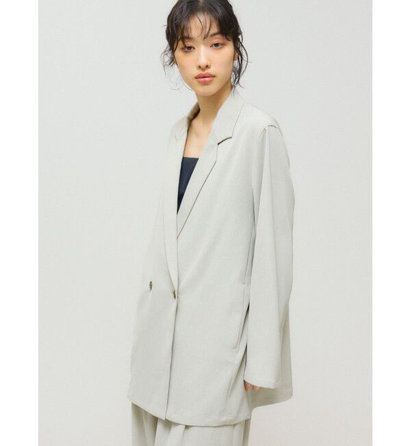 MIDIUMISOLID「MIDIUMISOLID for Ladies ダブルブレストライトジャケット」|テーラードジャケット|