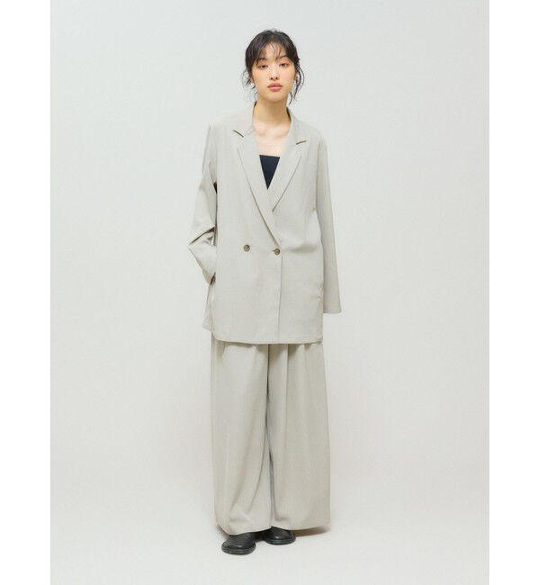 MIDIUMISOLID「MIDIUMISOLID for Ladies ダブルブレストライトジャケット」|テーラードジャケット|