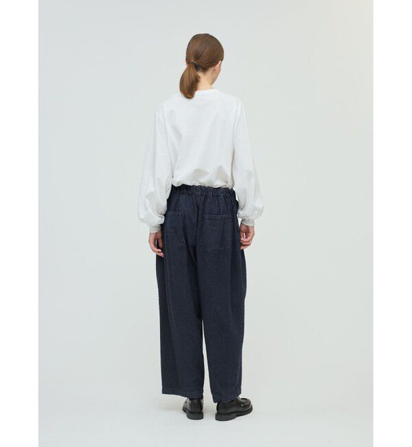 mizuiro ind「mizuiro ind デニムタックワイドパンツ」|デニム|