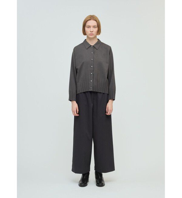 mizuiro ind「mizuiro ind プリーツヘムシャツ」|シャツ・ブラウス|