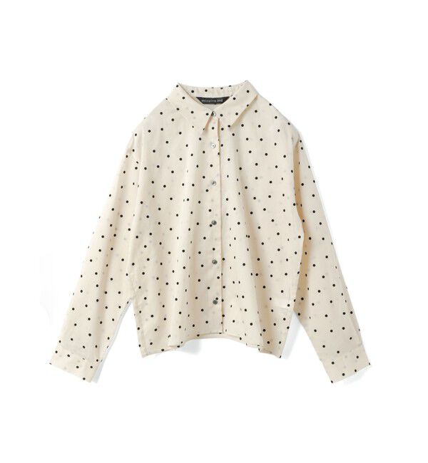mizuiro ind「mizuiro ind フロッキードットプリントシャツ」|シャツ・ブラウス|アイボリー