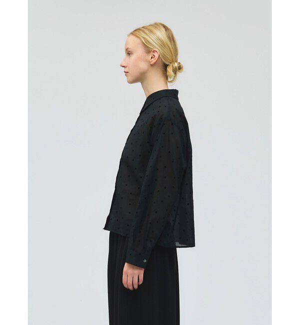 mizuiro ind「mizuiro ind フロッキードットプリントシャツ」|シャツ・ブラウス|