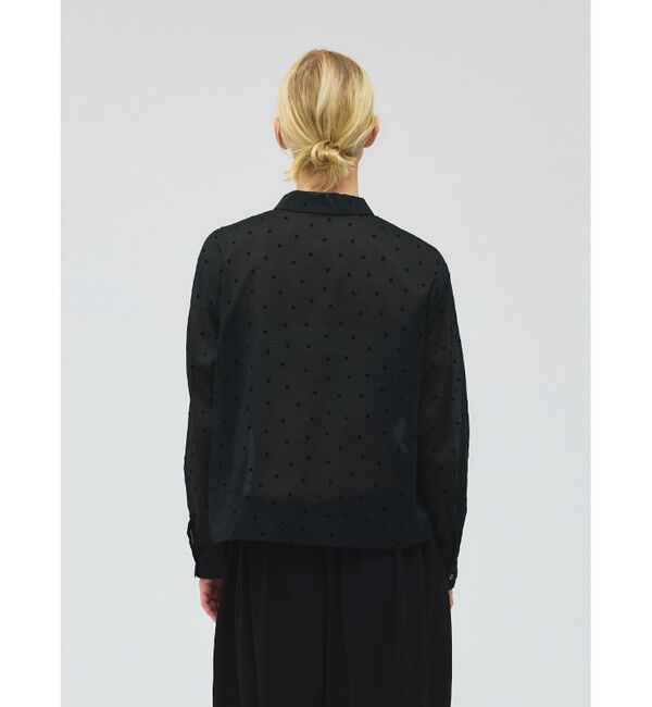 mizuiro ind「mizuiro ind フロッキードットプリントシャツ」|シャツ・ブラウス|