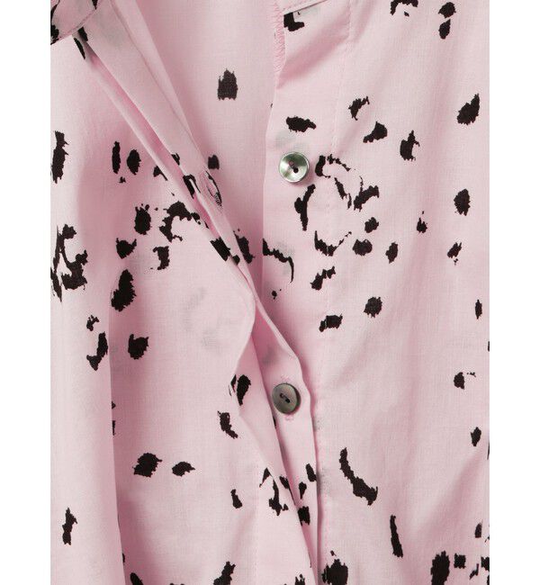 mizuiro ind「mizuiro ind プリントスタンドカラーコクーンシャツ」|シャツ・ブラウス|