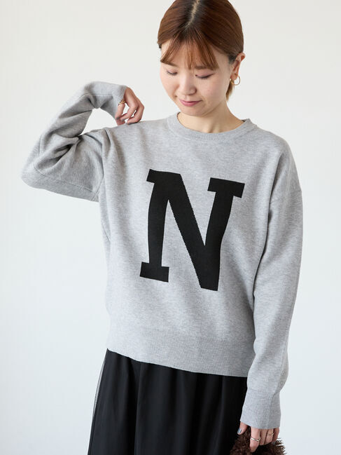 Lugnoncure「柄アソートジャカードニット」|ニット・セーター|グレー