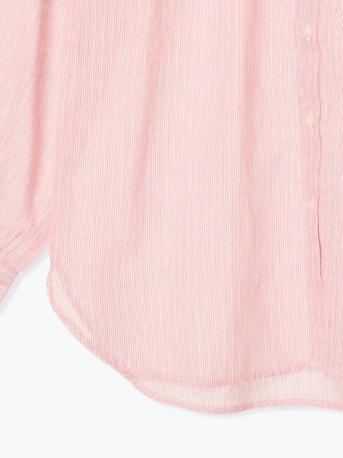 Lugnoncure「先染めストライプフリル衿シャツ」|シャツ・ブラウス|