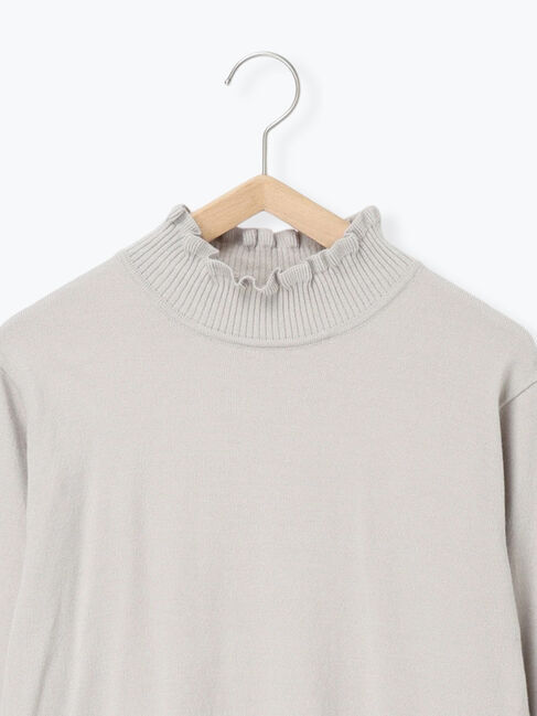 Samansa Mos2 blue「フリル衿ニットプルオーバー」|ニット・セーター|