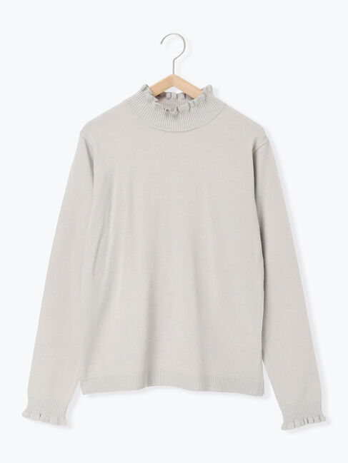 Samansa Mos2 blue「フリル衿ニットプルオーバー」|ニット・セーター|