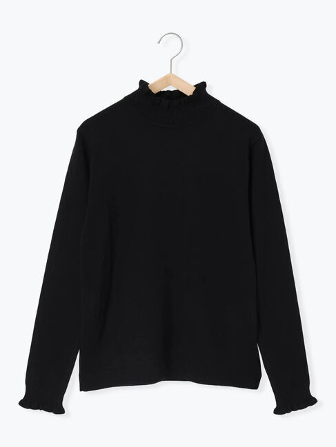 Samansa Mos2 blue「フリル衿ニットプルオーバー」|ニット・セーター|