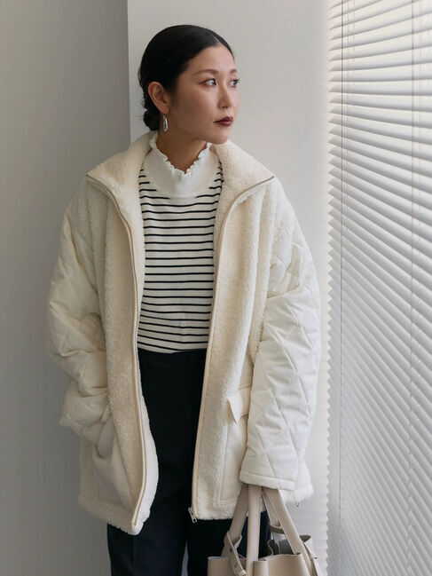 Samansa Mos2 blue「フリル衿ニットプルオーバー」|ニット・セーター|