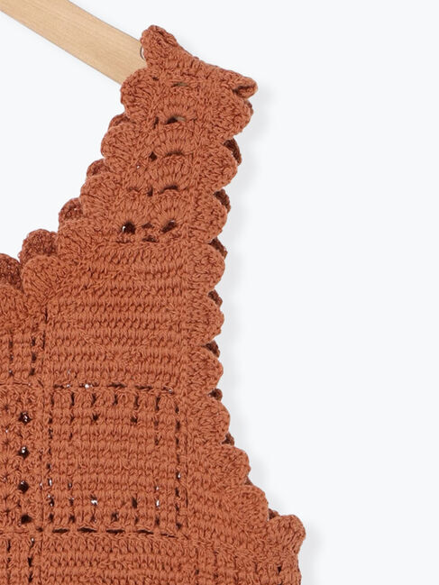 Samansa Mos2 Lagom「クロシェ風ニットベスト」|ダウンベスト・ベスト|