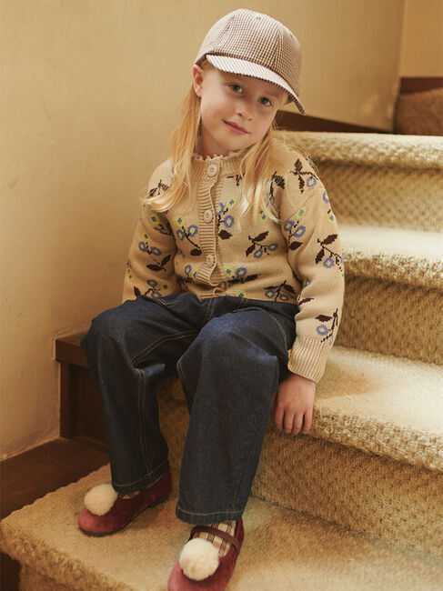 Samansa Mos2 Lagom「花柄ジャカードカーディガン」|カーディガン|