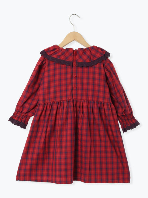 Samansa Mos2 Lagom「チェックフリル衿ワンピース」|ワンピース|