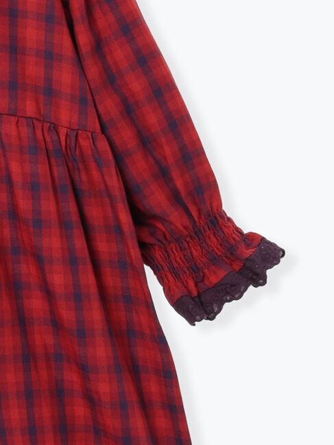 Samansa Mos2 Lagom「チェックフリル衿ワンピース」|ワンピース|