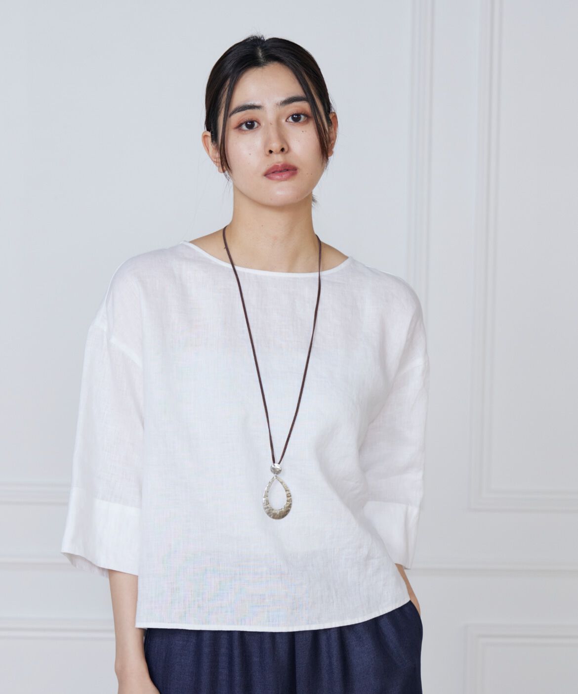 7-IDconcept.「レザーストラップ ドロップモチーフネックレス」|ネックレス|